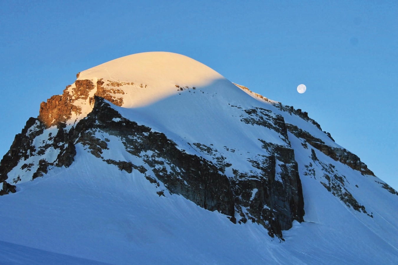 Moon rising over Mont Blanc