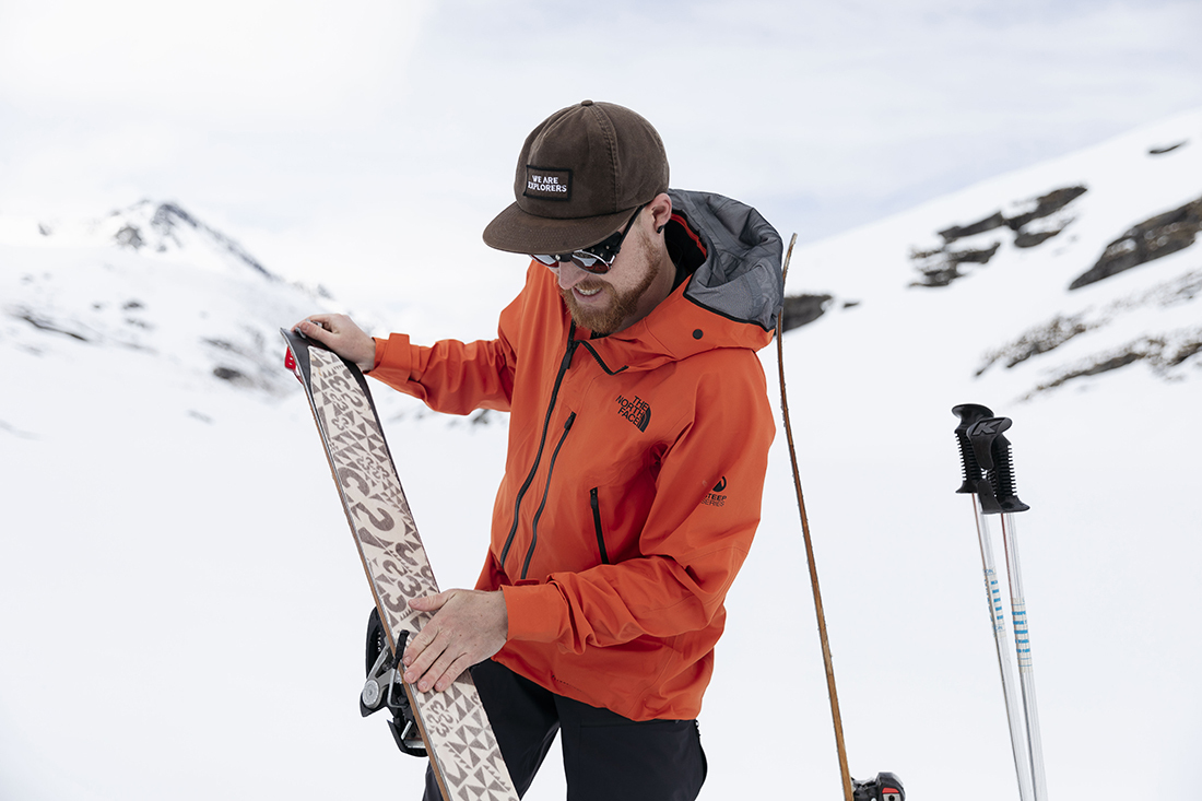 The North Face Freethinker Futurelight Jacket in action as a ski mountaineering option.