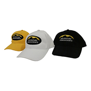 Image of the Adventure Consultants branded baseball caps with logo