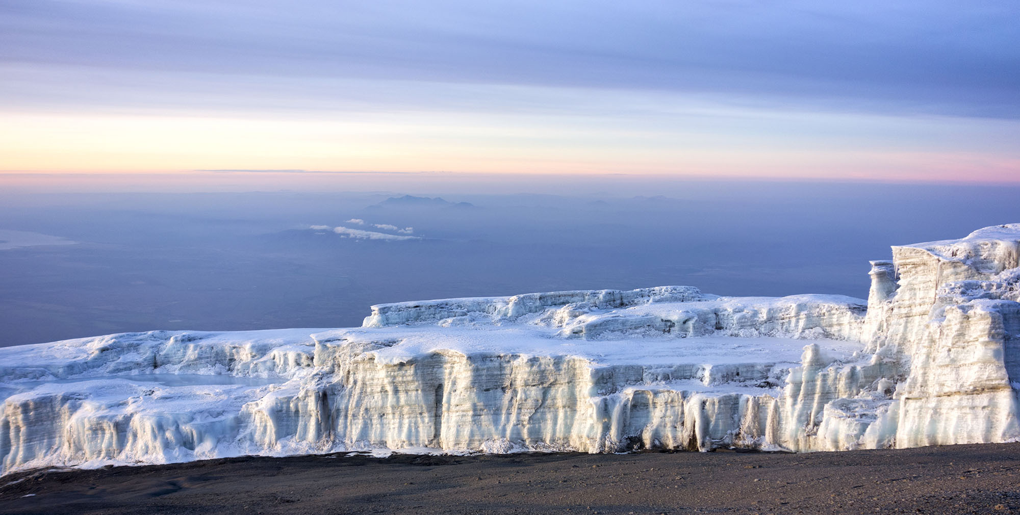 Glaciers near summit of Kilimanjaro