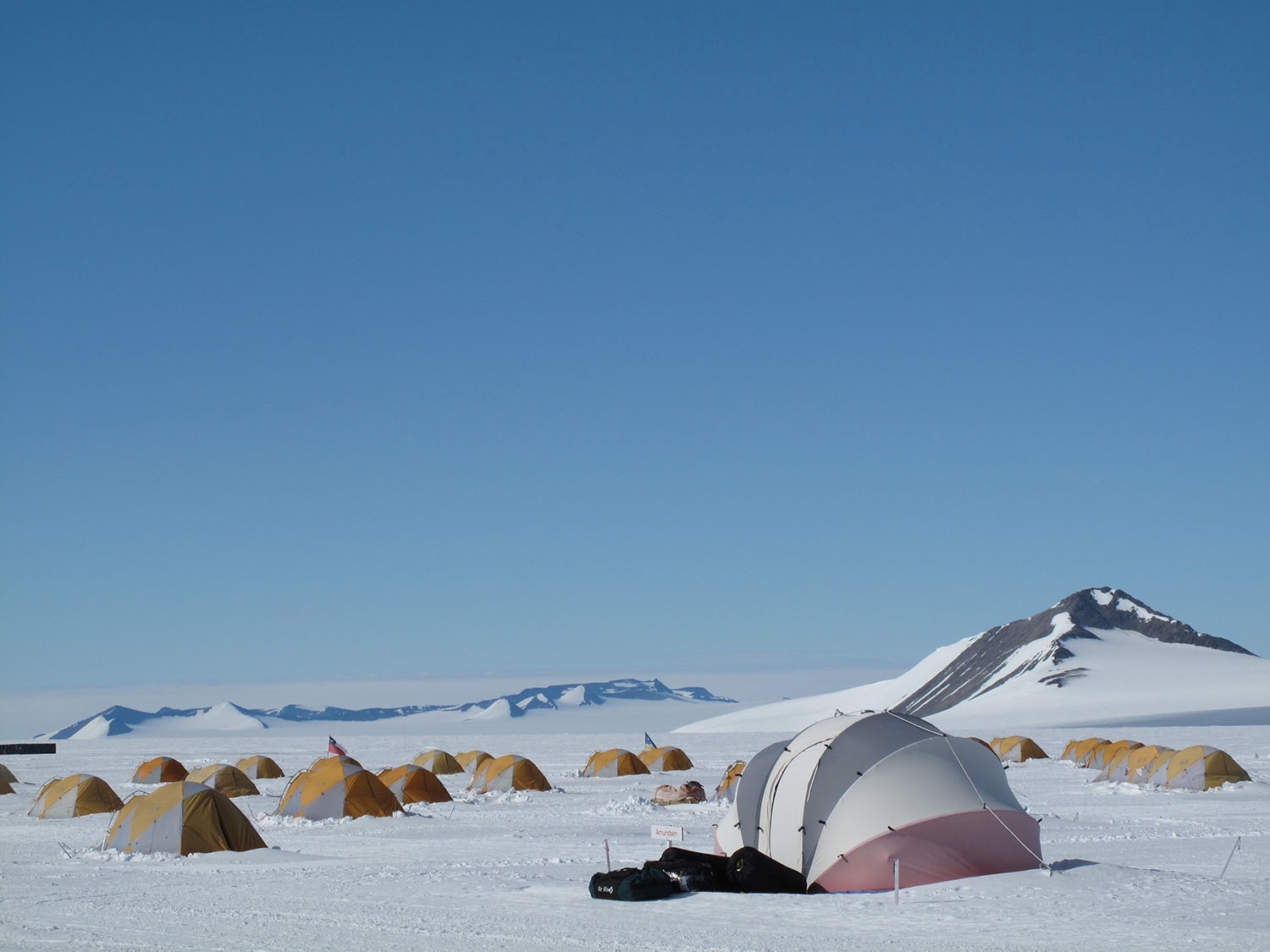 Tent at Union Glacier, Antarctica's airport base camp
