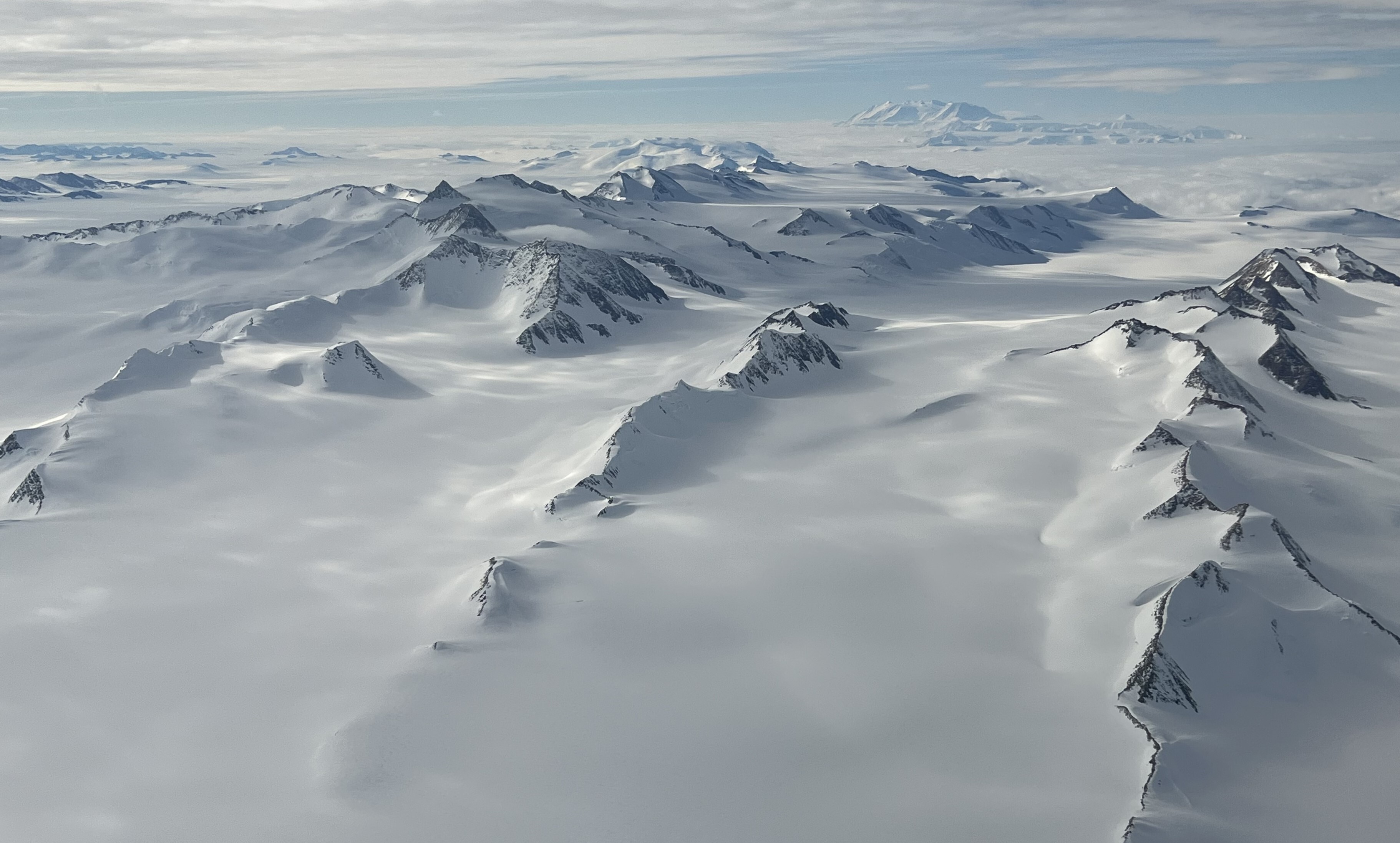 The stunning peaks of Antarctica as seen from a plane