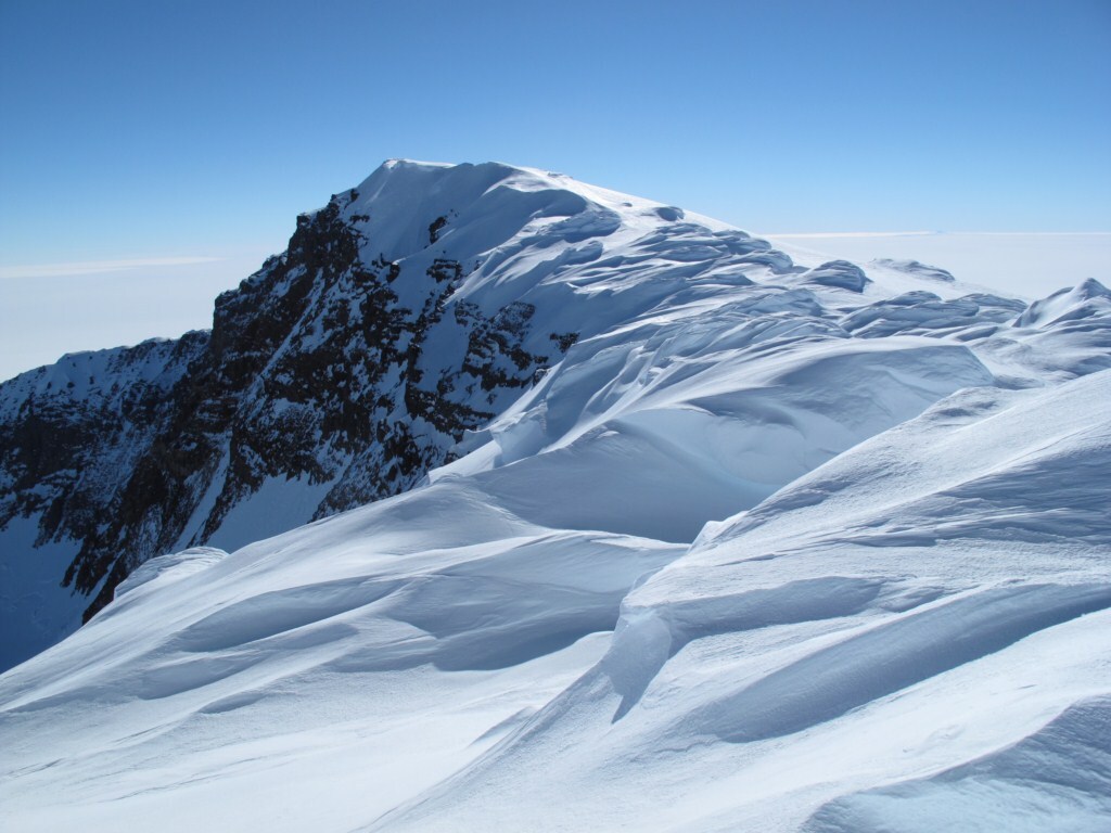 The icy summit of Mt Sidley, Antarctica