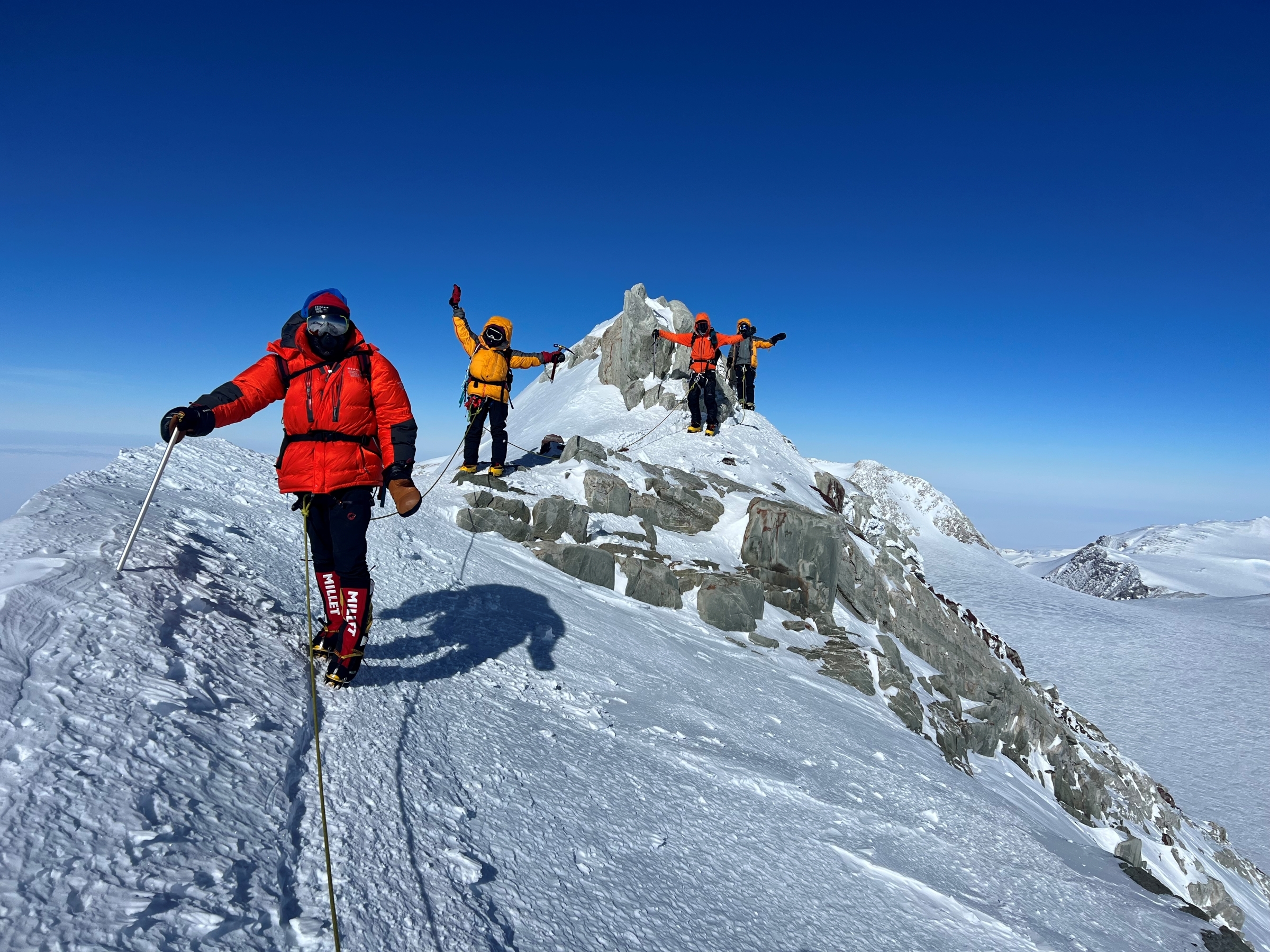 Climbers approaching the summit of Mt Vinson