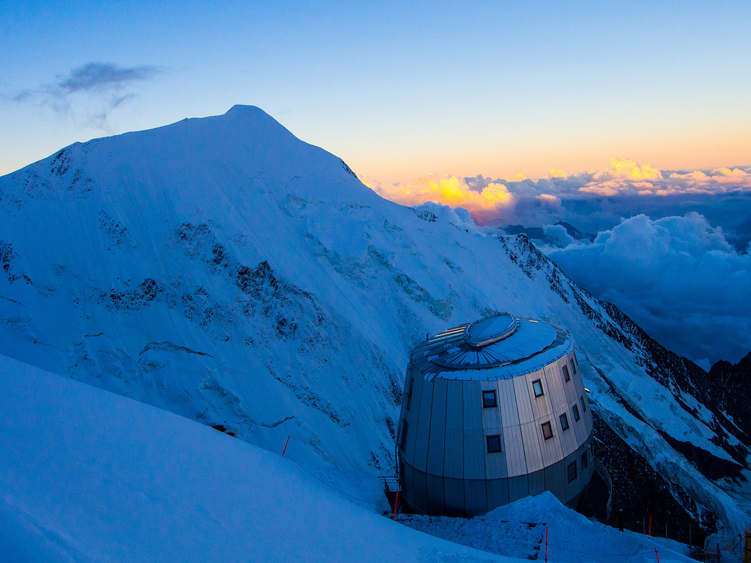 Gouter Hut on the Mont Blanc normal route