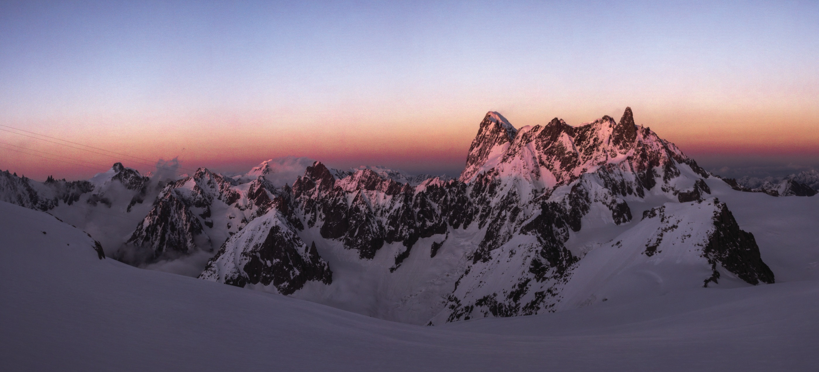 Panorama of the Dent du Geant, Mont Blanc Massif