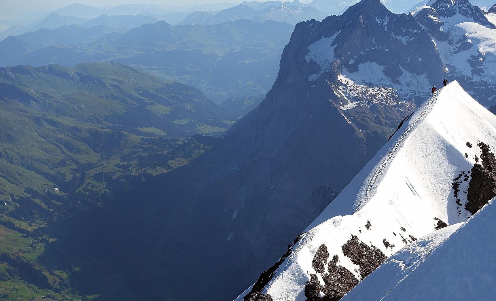 A false summit on the Mittellegi Ridge of the Eiger