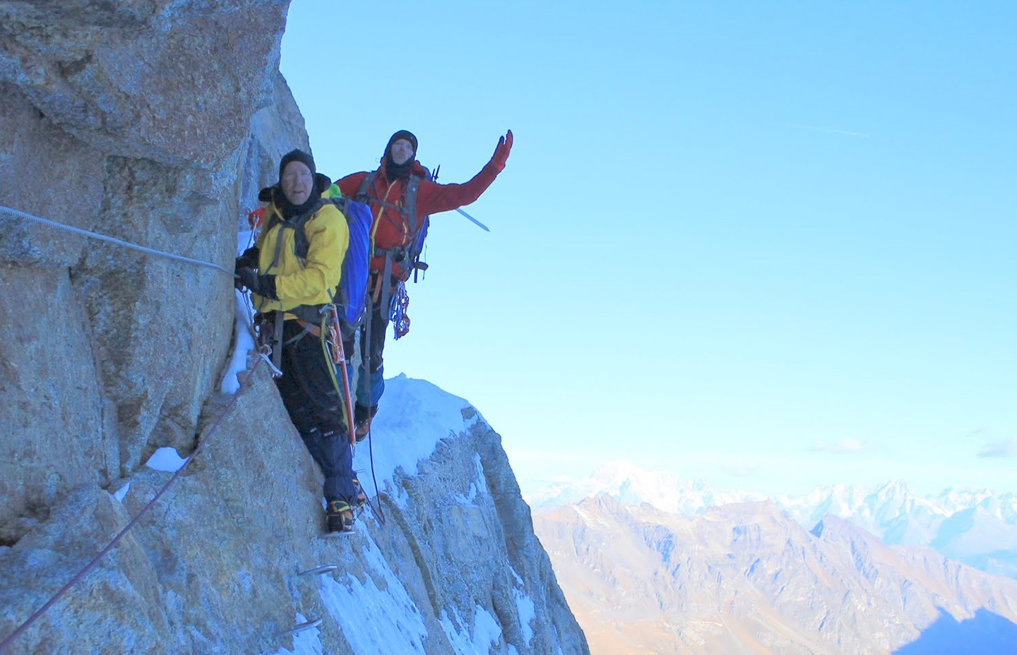 On the West ridge via ferrata of Gran Paradiso