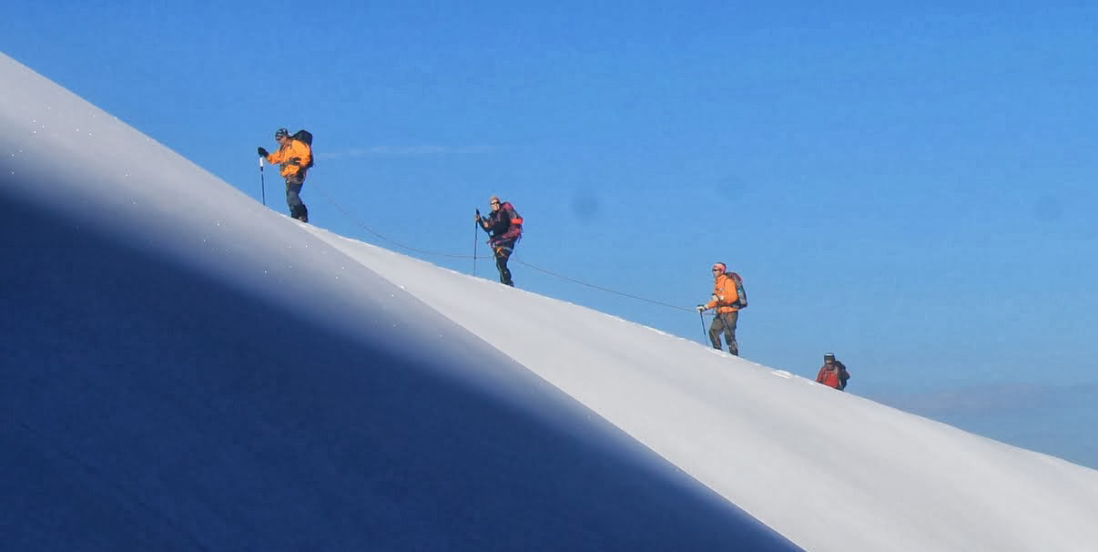 Climbing the Donkey Shoulder on Gran Paradiso in Italy
