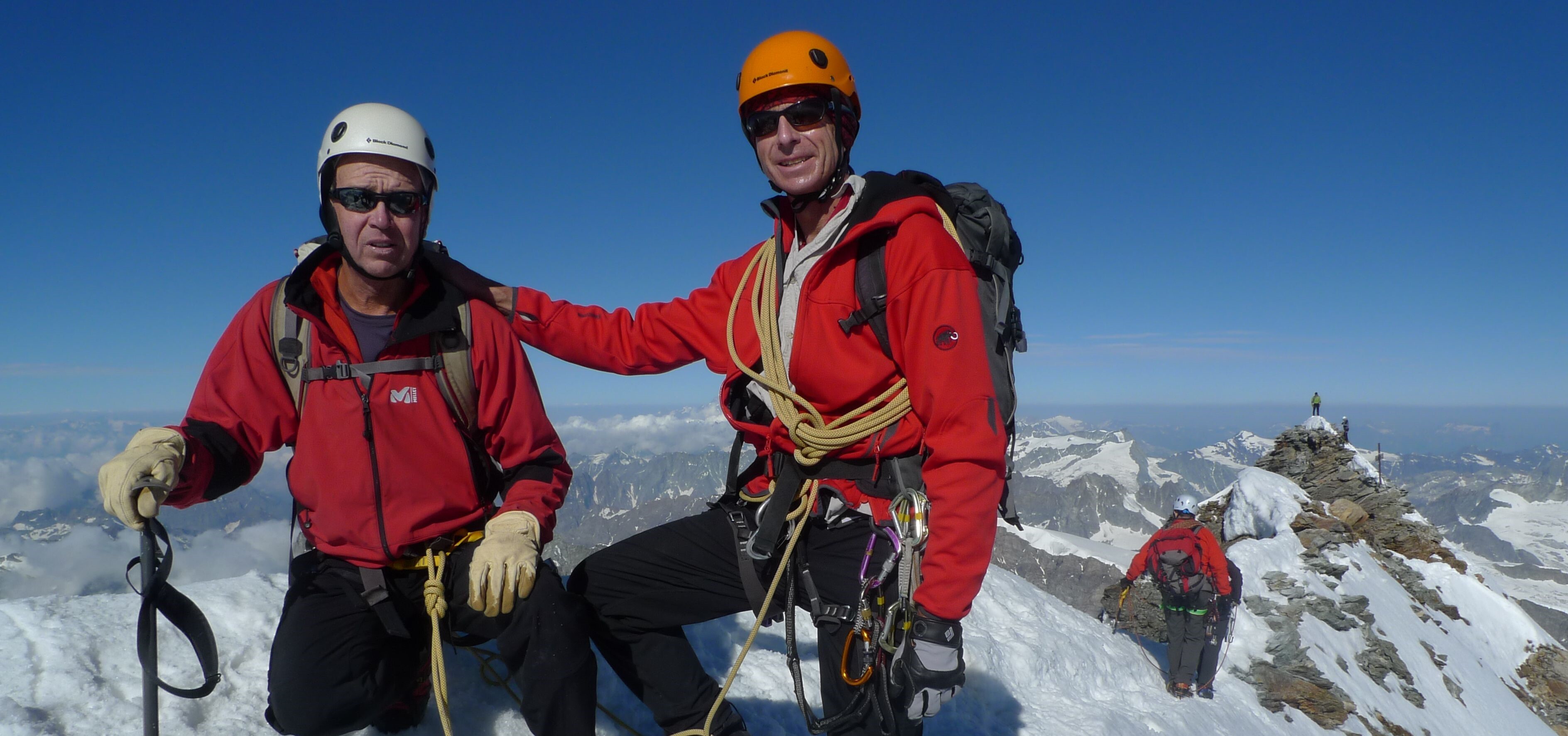 Celebrating on the summit of the Matterhorn