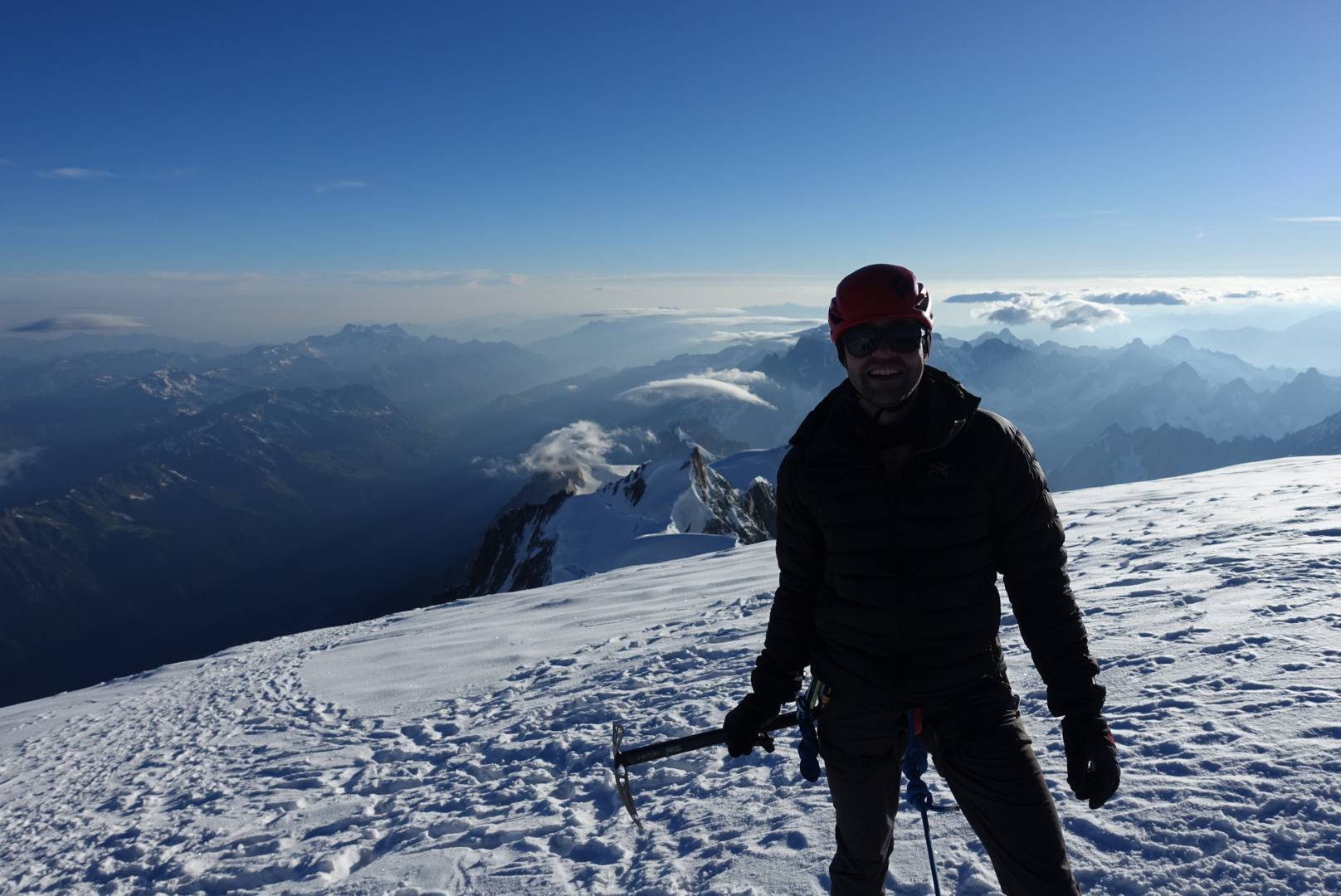 Views over the European Alps from the summit of Mont Blanc