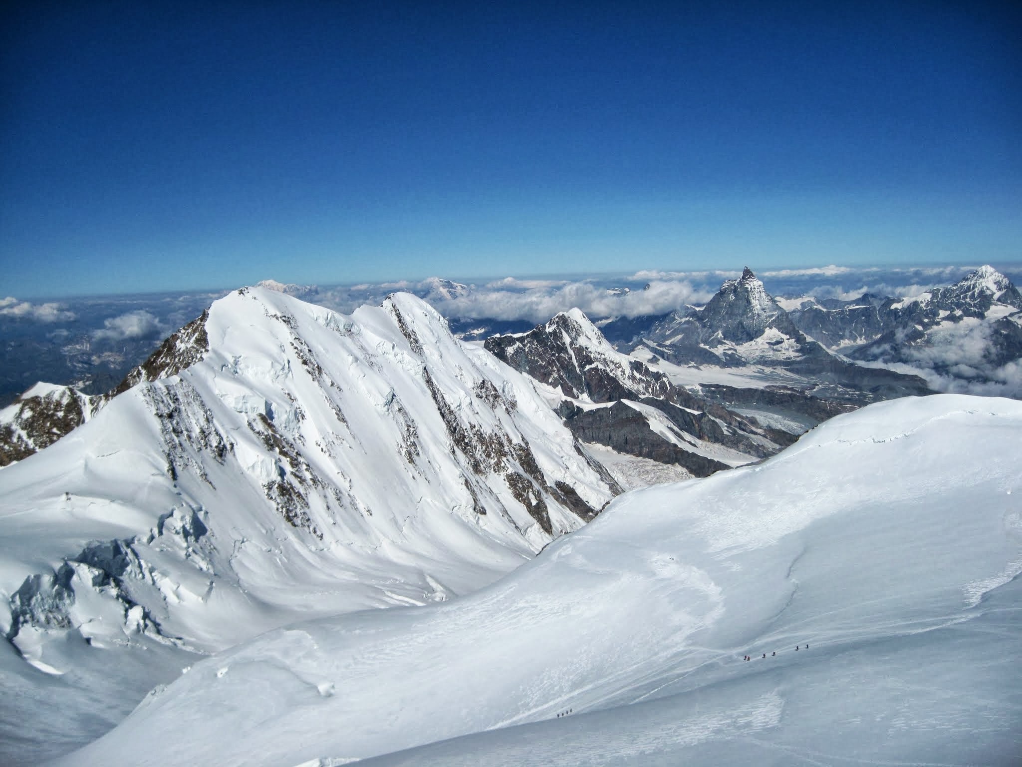 Lyskam North Face with Matterhorn in the background