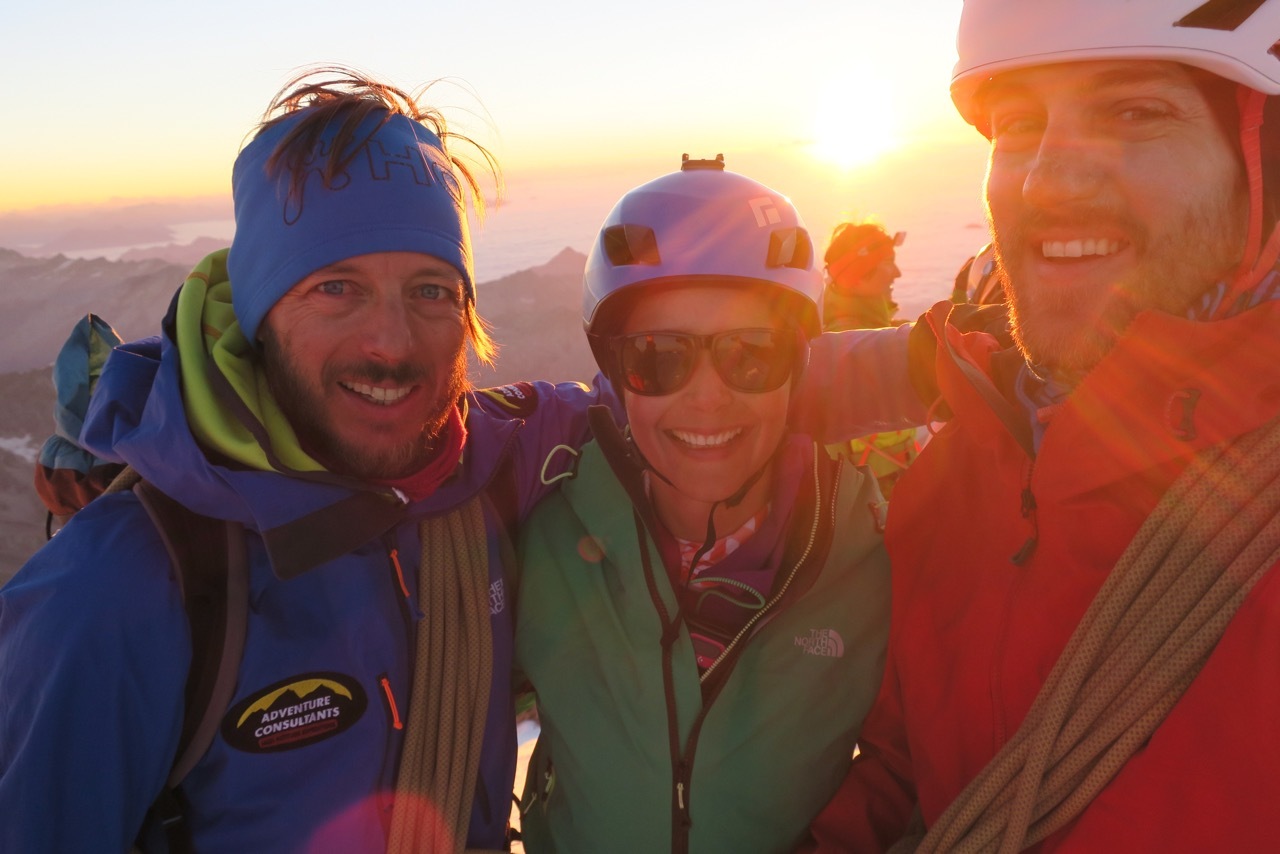 Guide and climbers on the Monte Rosa Course and Ascents programme
