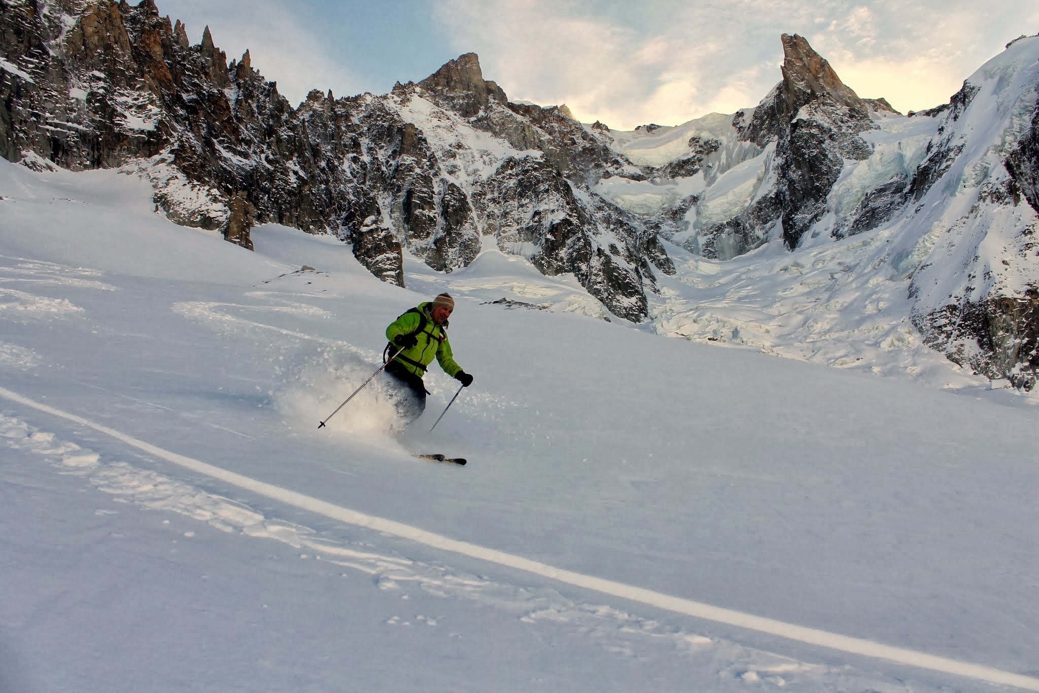 Skiing the Vallee Blanche