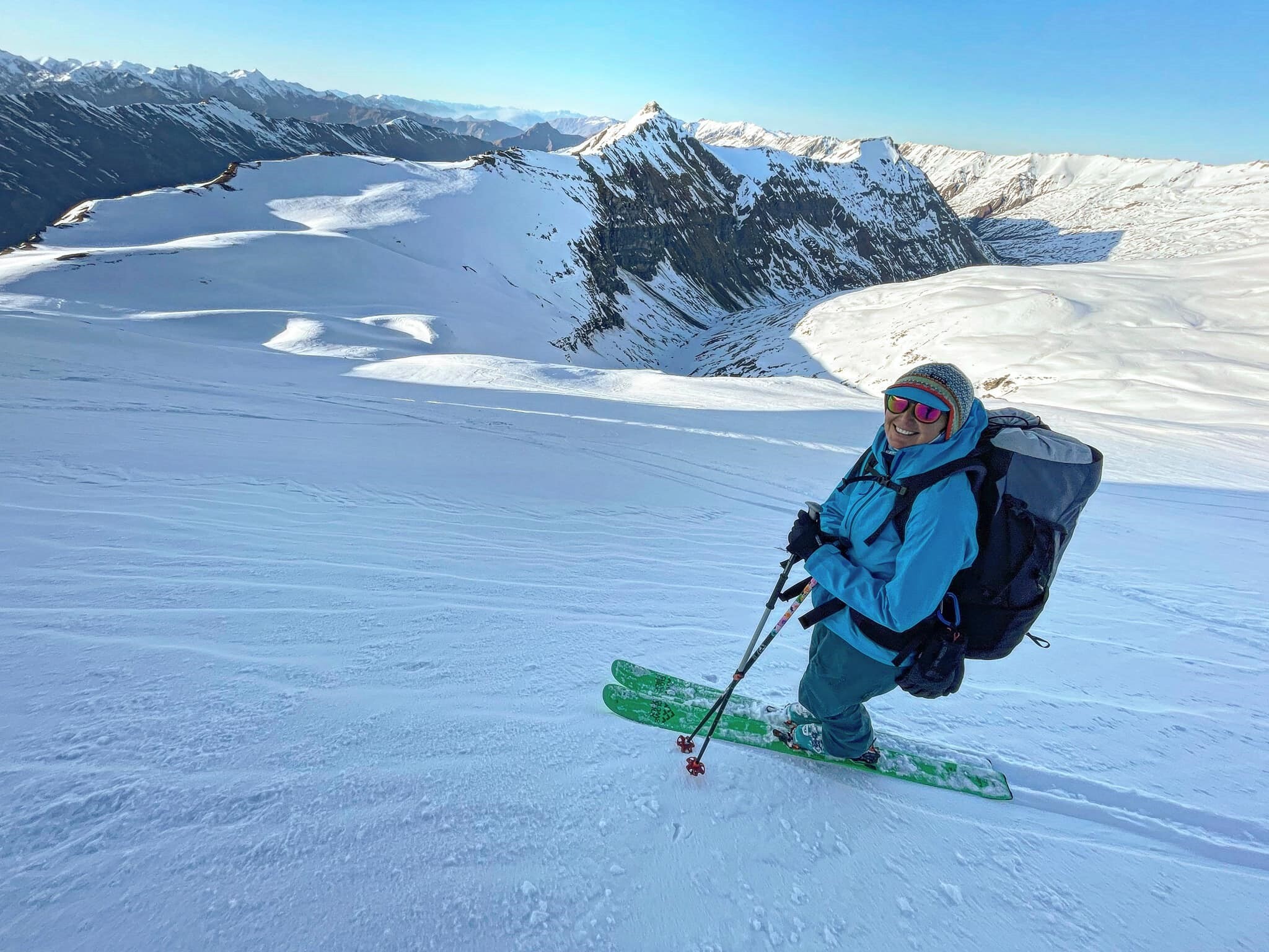 AC Guide Bronwen in her happy place on skis