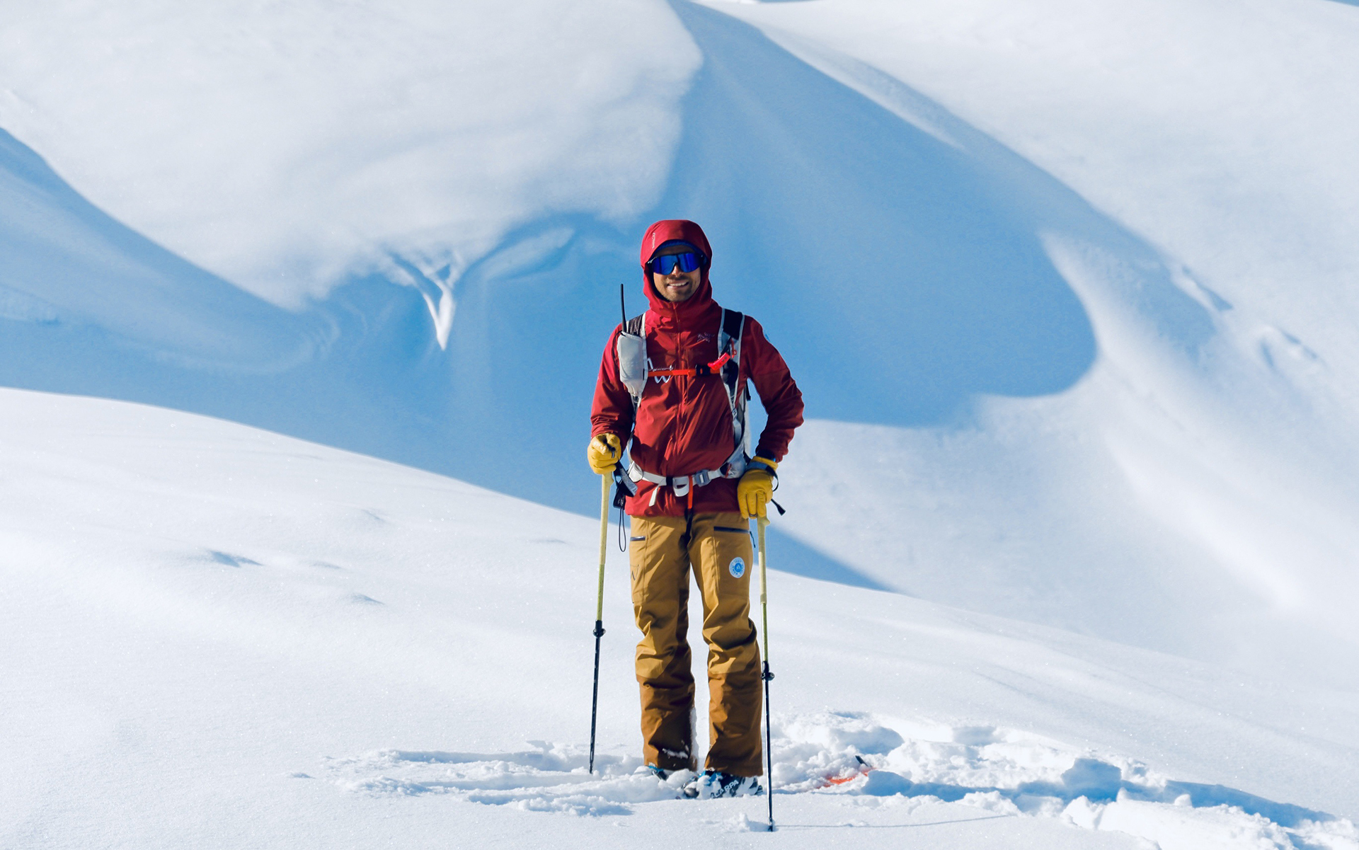 Adventure Consultants IFMGA Mountain and Ski Guide Luigi Zignone skiing