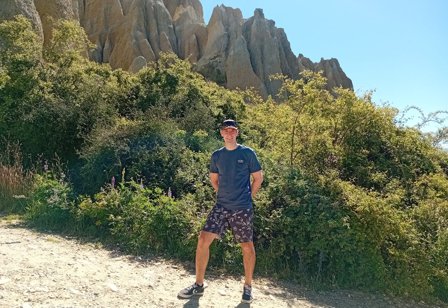 AC Operations Manager Dan Thomas at the Clay Cliffs near Omarama, New Zealand