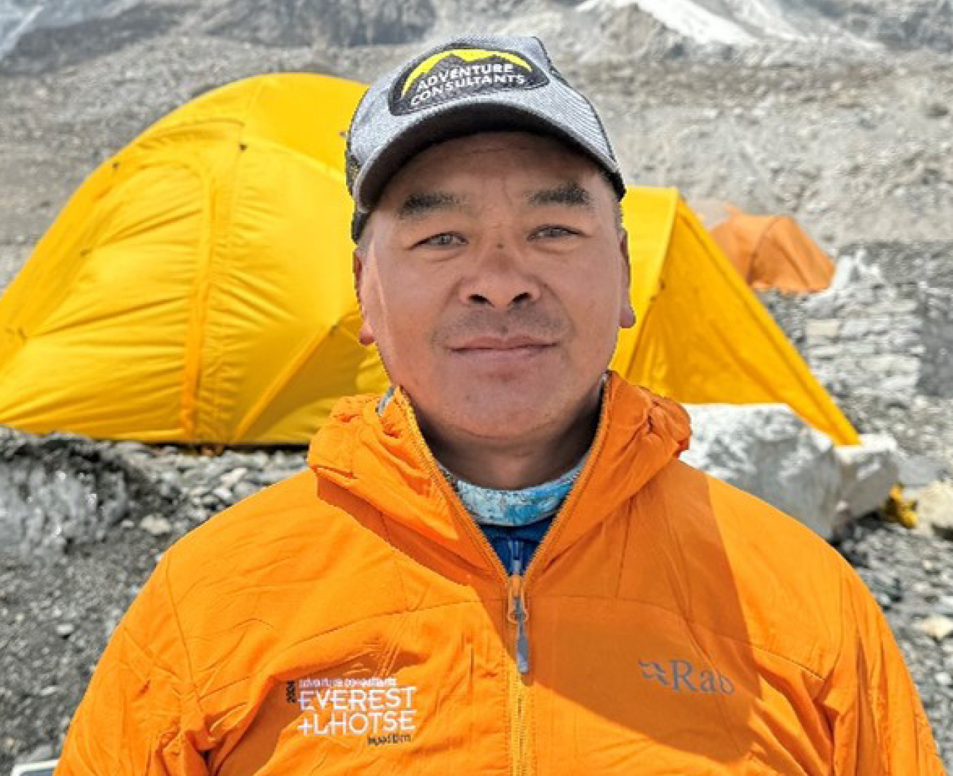 AC Expedition Sidar and Climbing Sherpa, Rinjin Sherpa at Everest Base Camp.