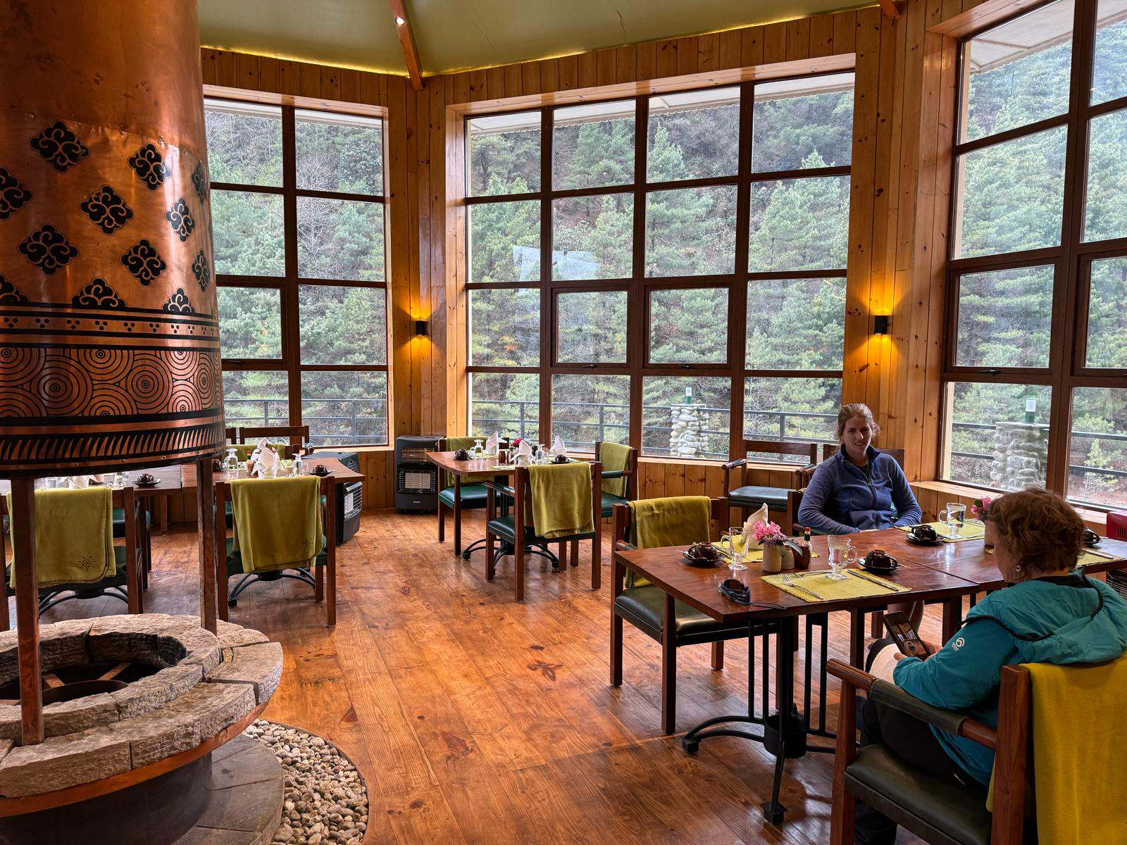 Relaxing in the spacious luxury lodge in Monjo enroute to Everest Base Camp