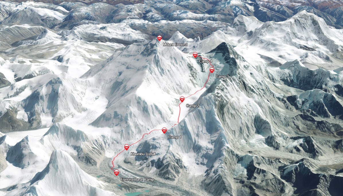 Interactive Map of Mount Everest Climb