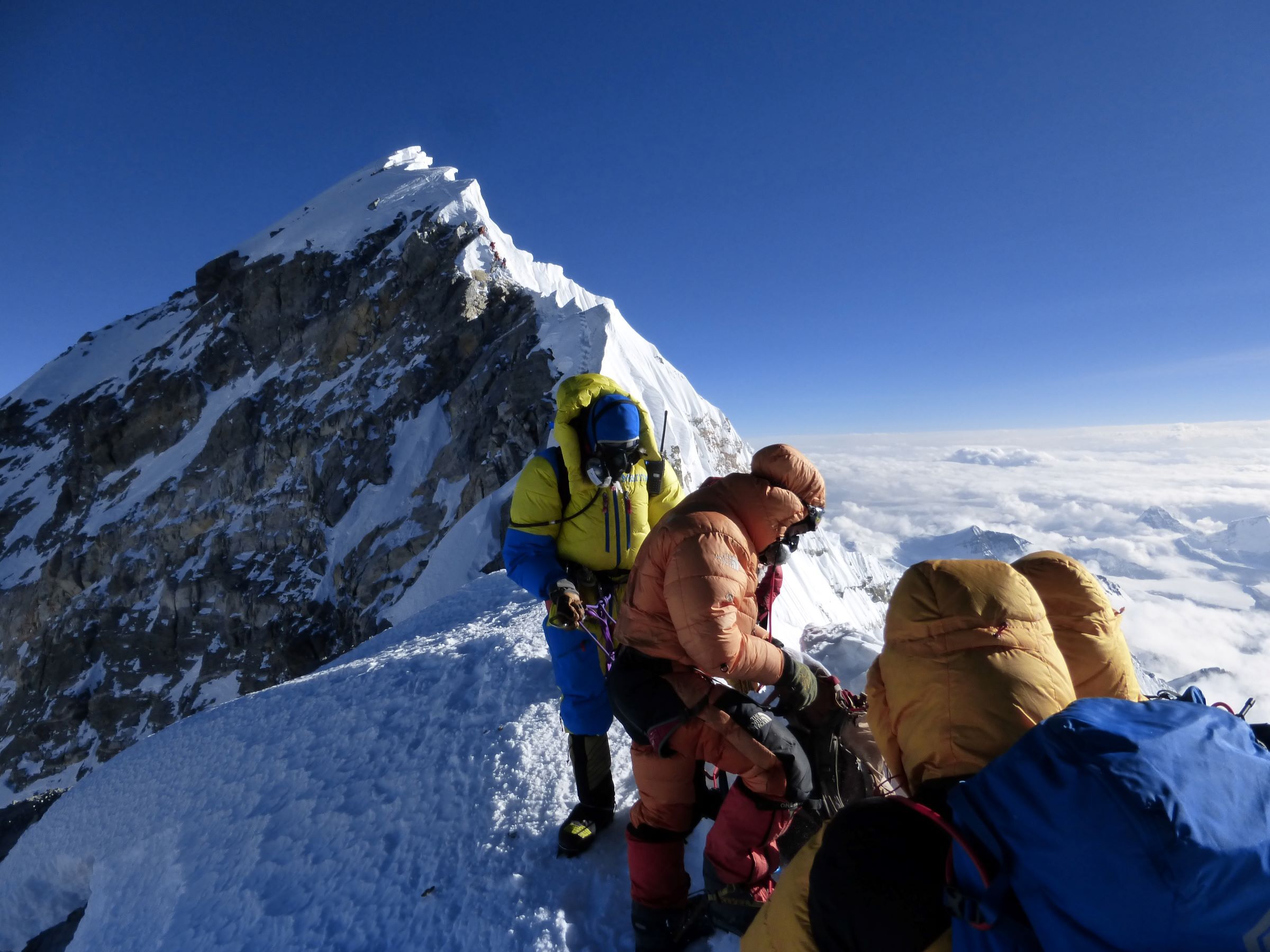Climber on South Summit Mt Everest