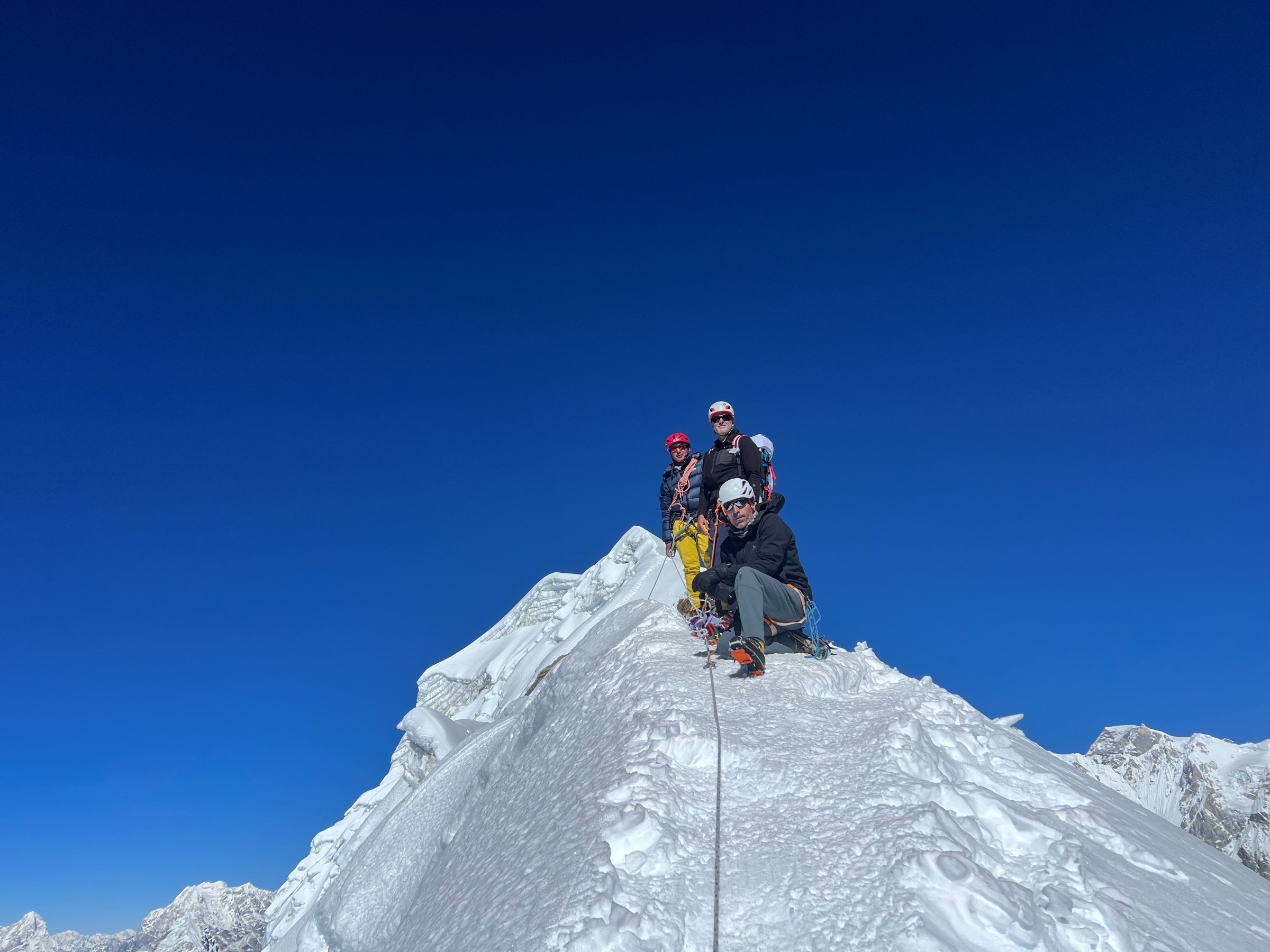 Climbers on the summit of Lobuche East