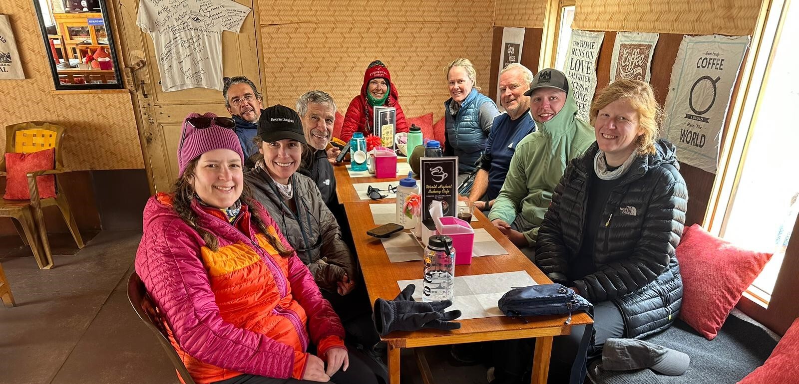 A rest stop for hot chocolate and coffee at Lobuche is welcome