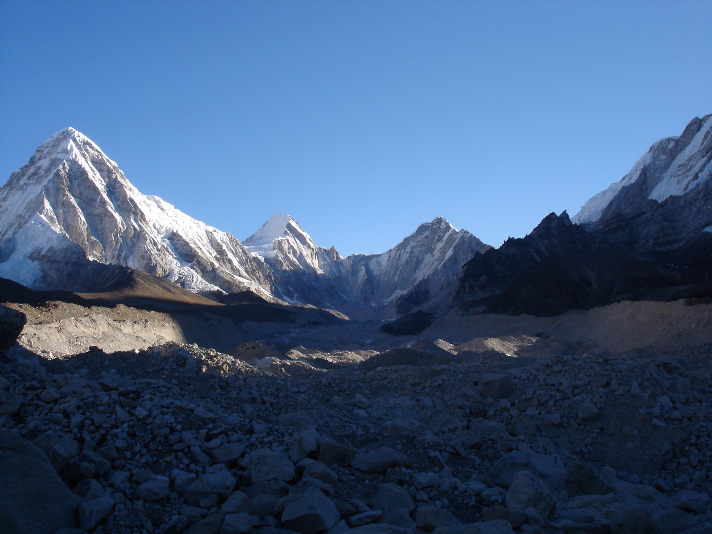 The cirque of mountains in the Upper Khumbu Valley