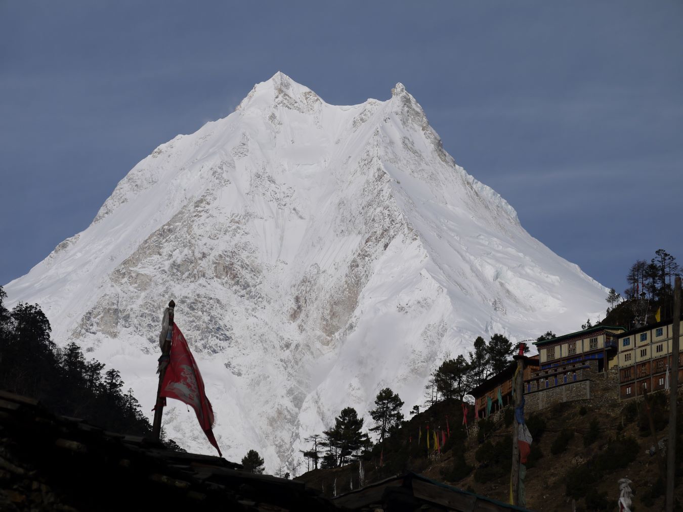 Mt Manaslu from local village