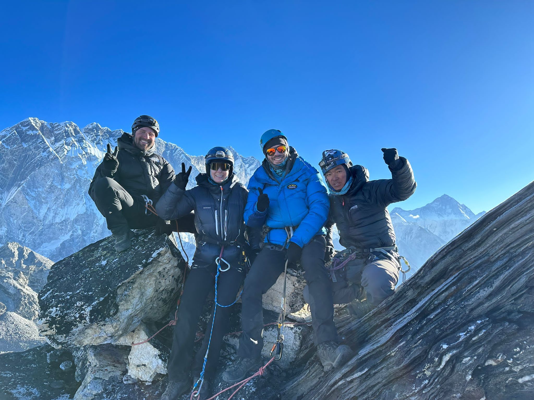 Three Peaks team on the summit of Pokalde