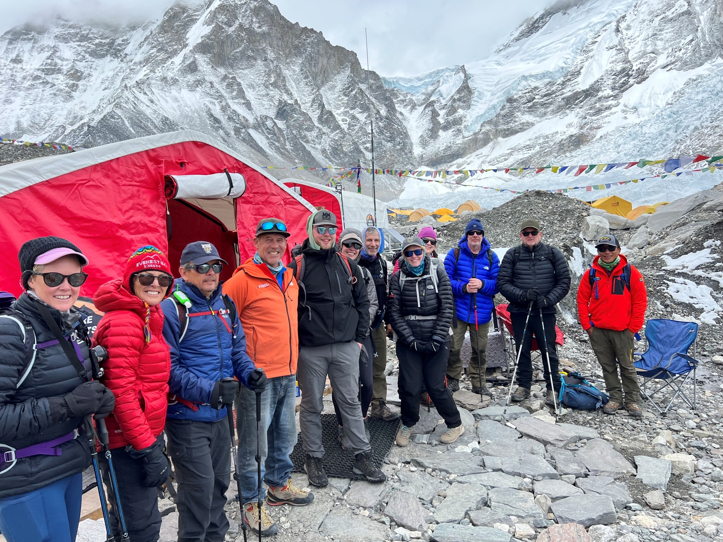 Adventure Consultants trekking group at Everest Base Camp