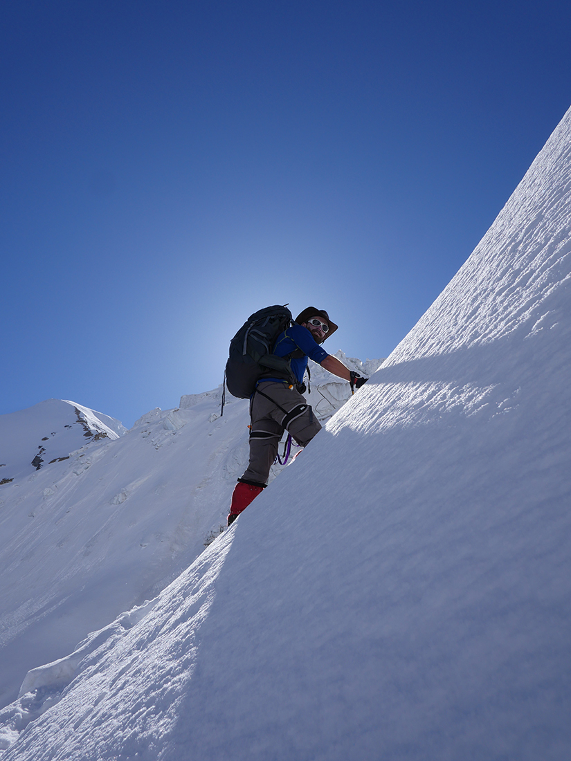 A climber on the slopes of Mt Dhaulagiri, Nepal
