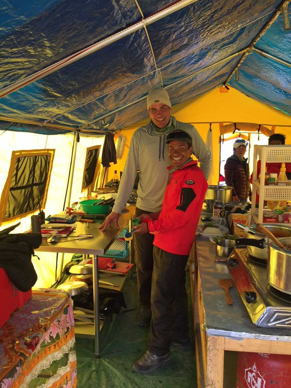 Always smiling chefs in the Everest Base Camp kitchen tent.