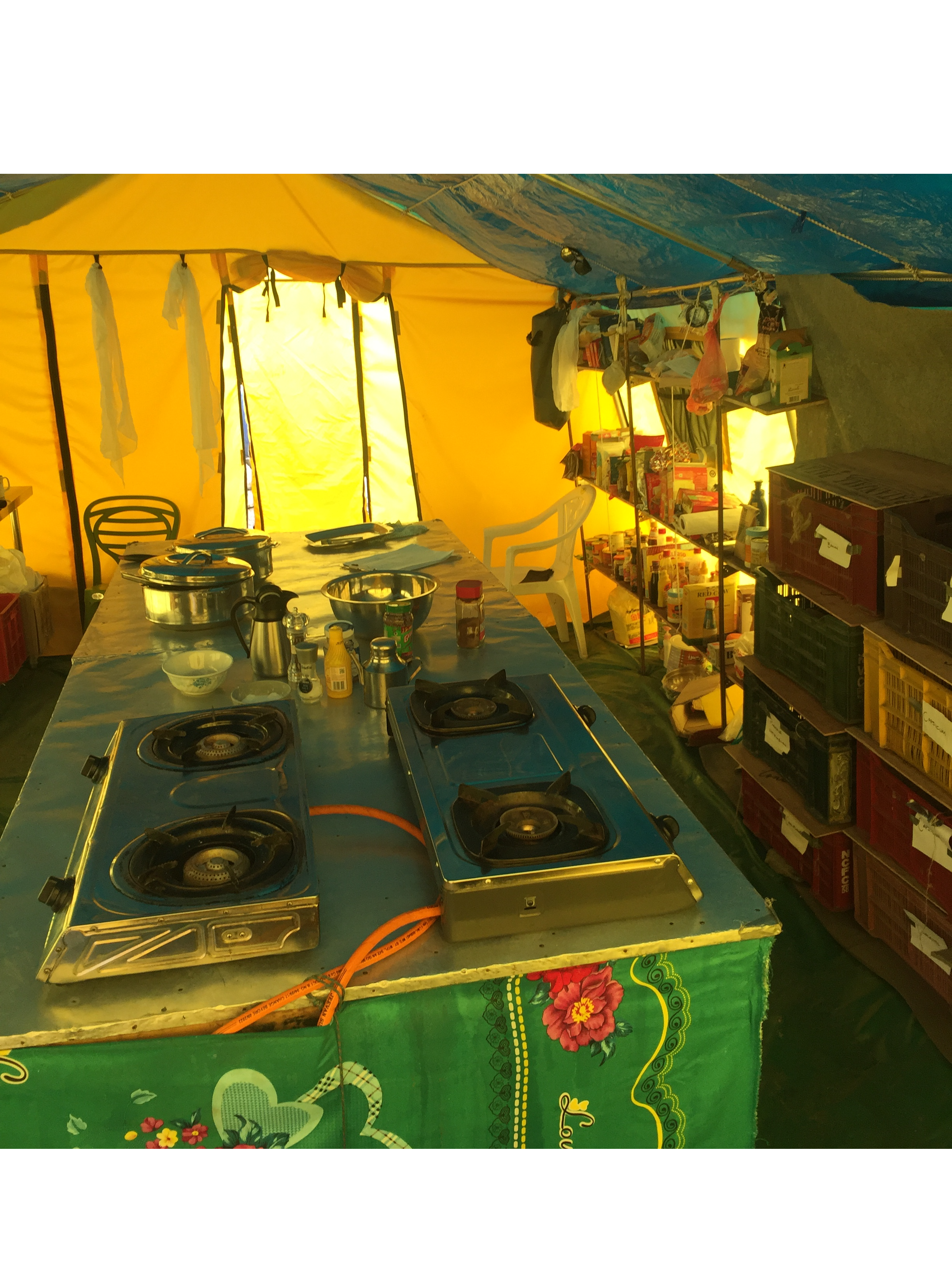 Inside the immaculate and clean AC Everest Base Camp Kitchen tent.