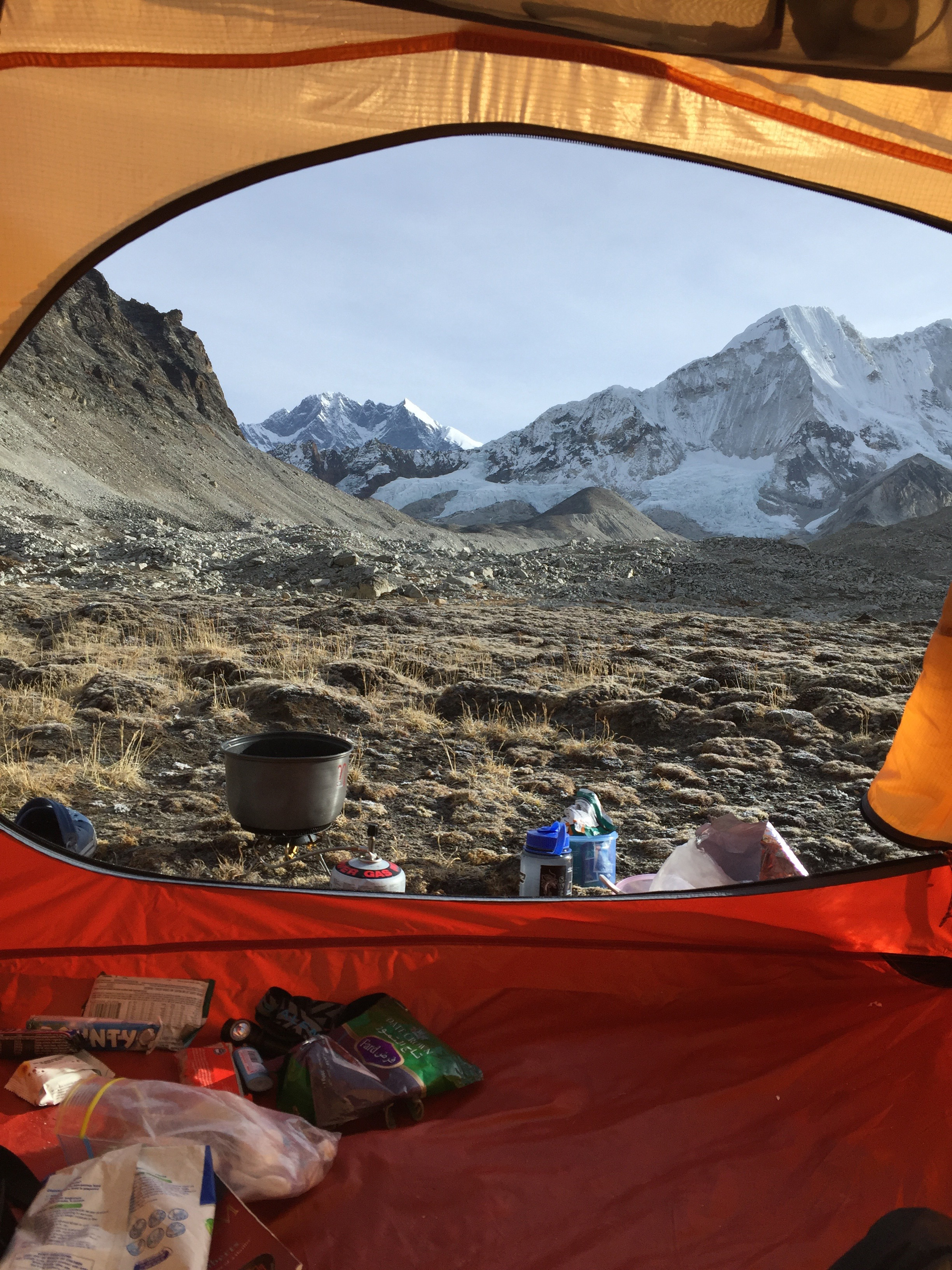 Camping below the pass