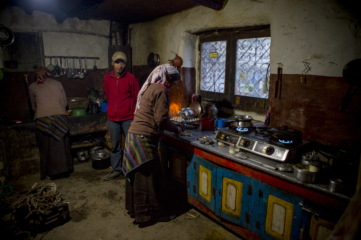 Inside one of the local kitchens at Lo Monthang.