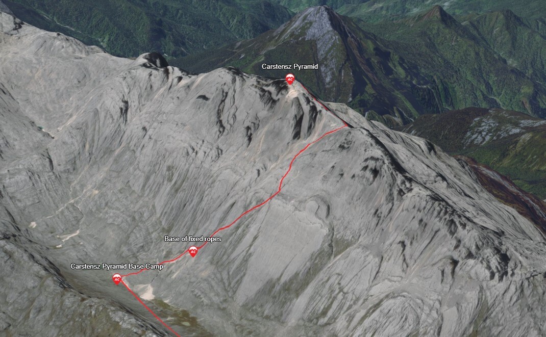 3D Map of Carstensz Pyramid