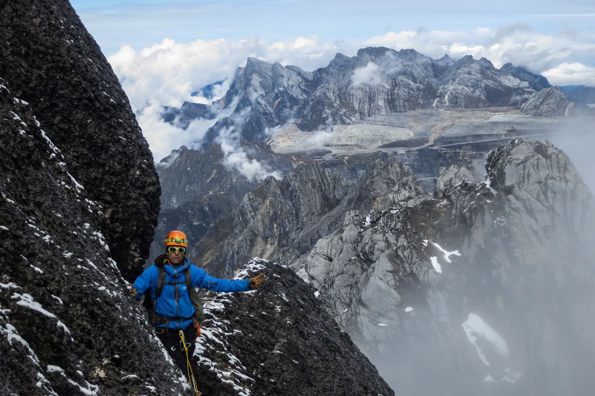Climber on Carstensz Pyramid