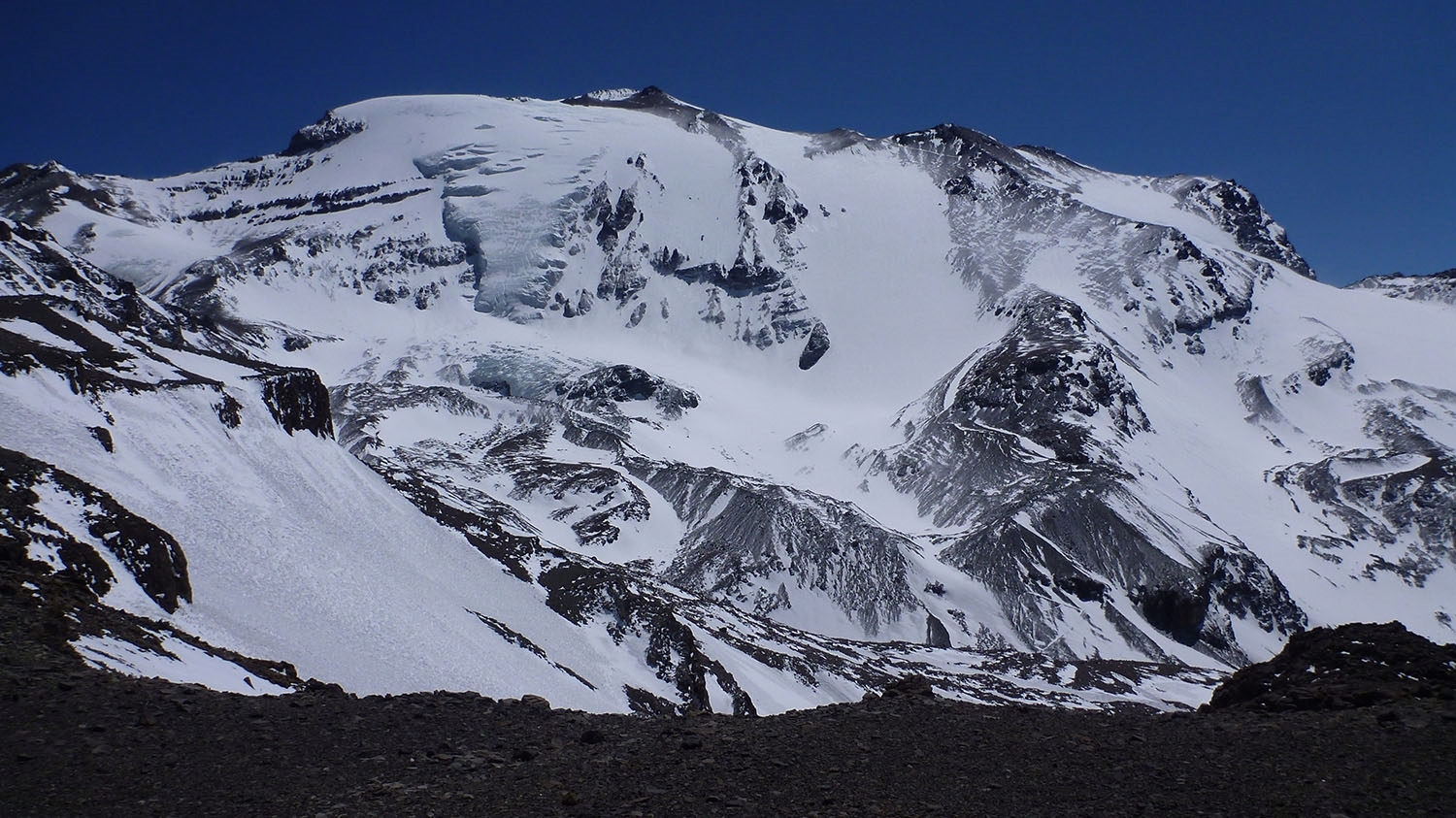 A snow covered Cerro el Plomo