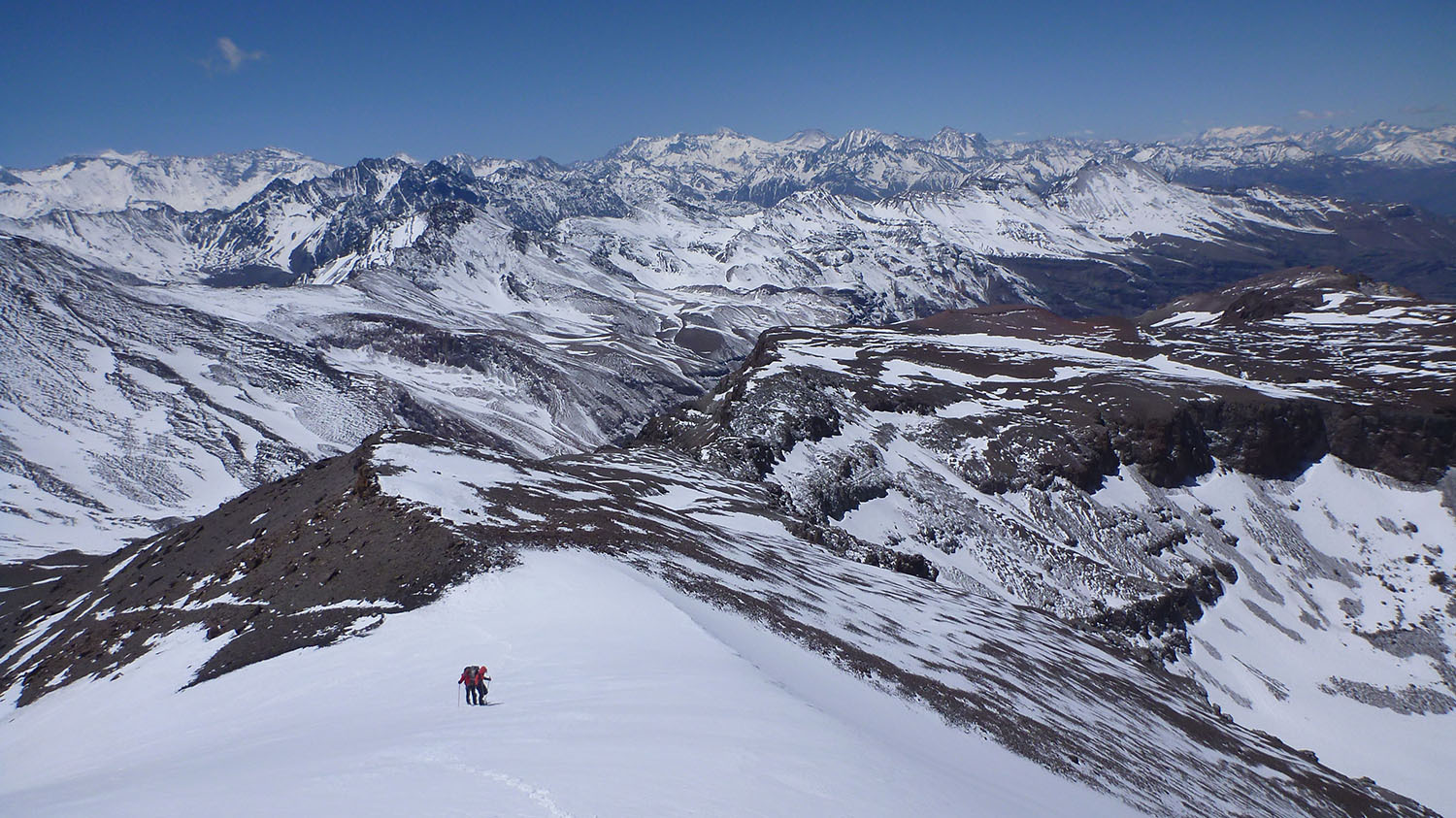 View across the Andes from Cerro el Plomo