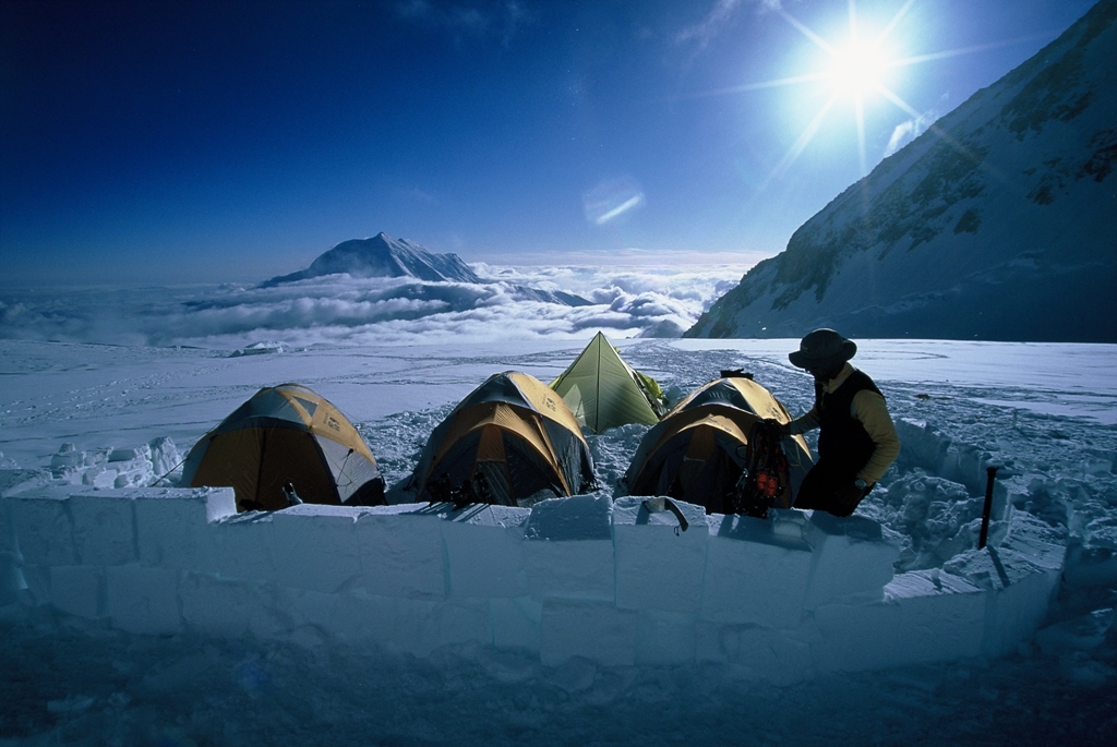 Tent scene at 14k camp on Denali