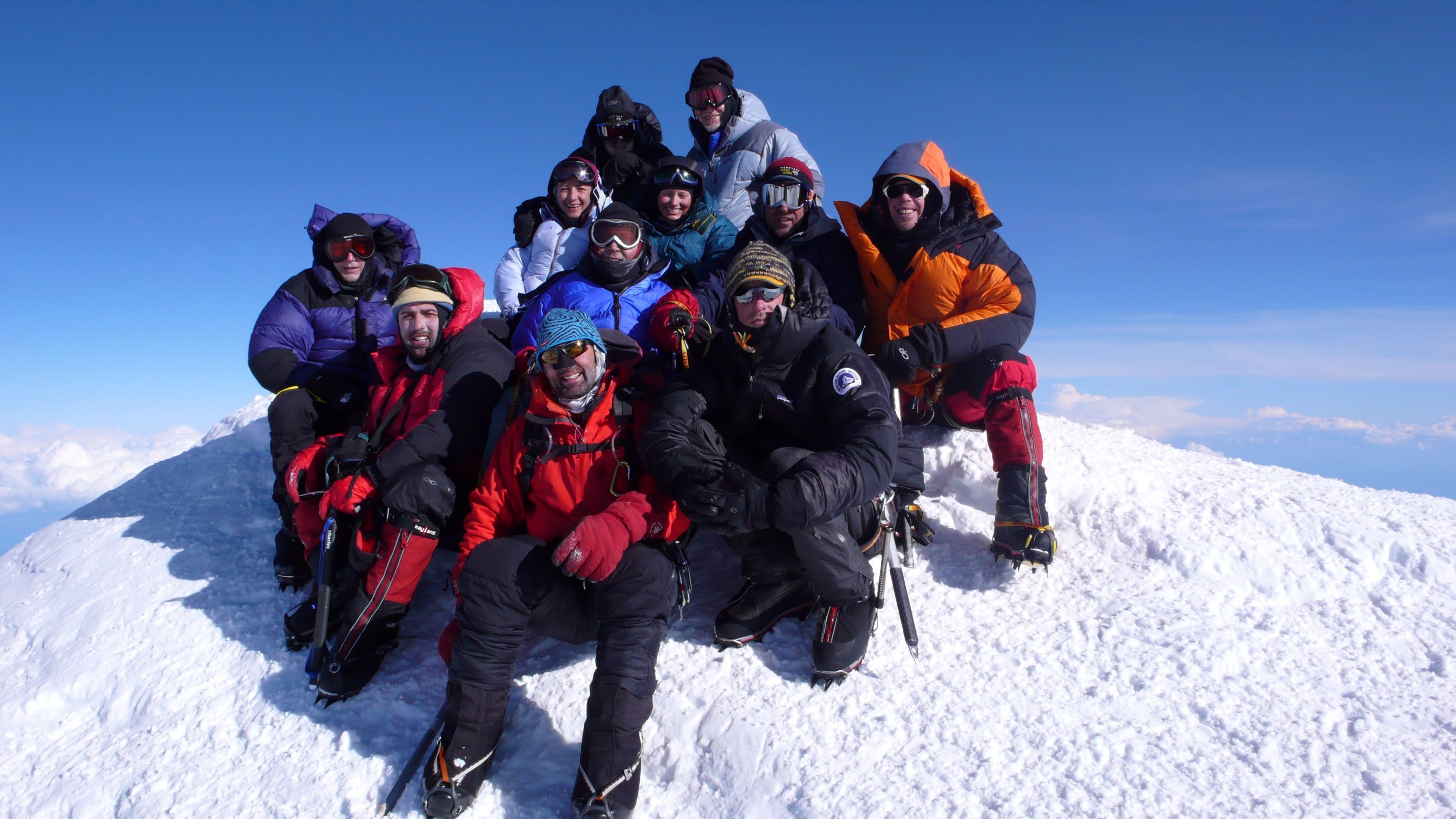 Successful climbers on the summit of Denali