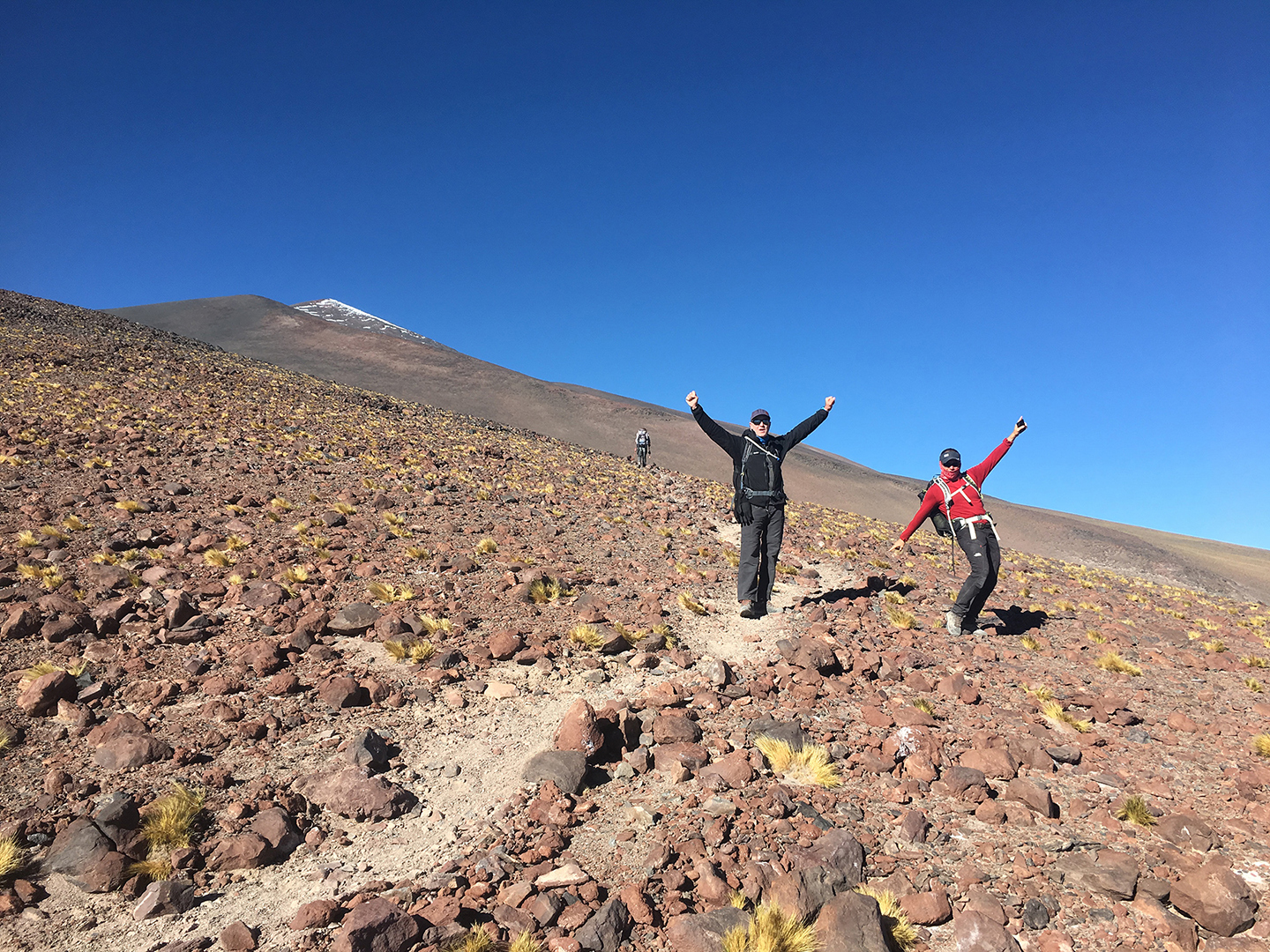 Acclimatising prior to the Ojos del Salado ascent on the Volcan Mulas Muertas